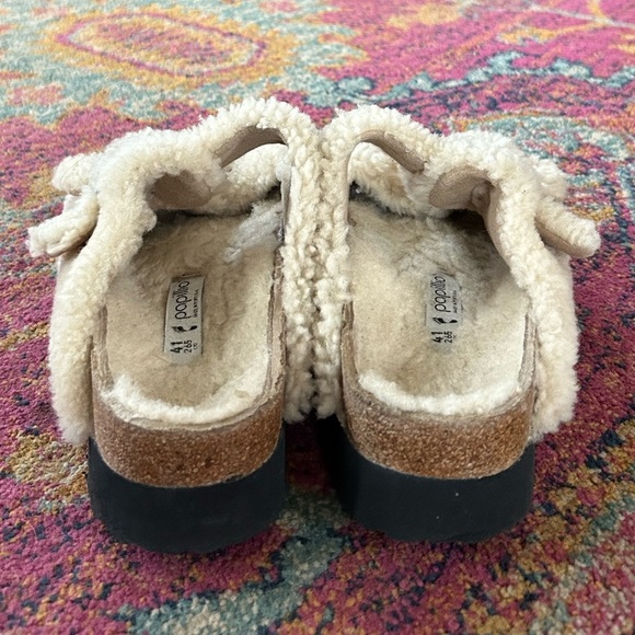 Birkenstock Papillio | Women’s Cream Teddy Bear Sherpa Lined Arizona Sandals, 10 - Picture 12 of 16